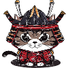 Cute samurai cat traditional clothes