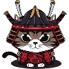 Cute samurai cat traditional clothes