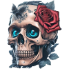 Skull with roses