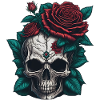 Skull with roses
