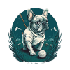 French Bulldog | Golf Sport Player Cute Frenchie