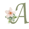Lettre A avec fleur