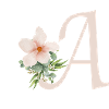 Lettre A avec fleur