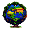 Die Erde in Pixelkunst