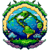 Globe in pixel art