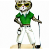 Das golfende Katzenmodel
