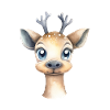 Acquerello di cervo che disegna animali della foresta
