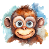 Singe Dessin Aquarelles