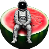 Astronaute sur pastèque