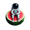 Astronaut on watermelon