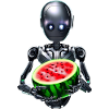 Robot et pastèque
