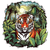 Tigre tropical dans la jungle