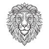 Detailed Lion Face Pattern