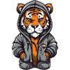 City Tiger in Hoodie