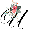 Letter u flowery
