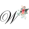 Lettre w fleuris