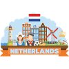 Netherlands travel flat composition