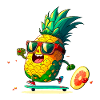 Funny pineapple skating