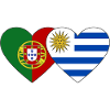 Portugal Uruguay Heart Flag