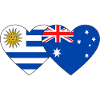 Uruguay Australia Heart Flag