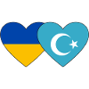 Ukraine Uyghurs Heart Flag