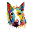 Buntes Bullterrier-Kunstdesign