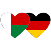 Madagascar Germany Heart Flag