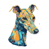 Buntes Whippet-Kunstdesign