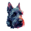 Farbenfrohes Scottish-Terrier-Kunstdesign