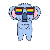 Regenbogen - Koala mit Brille