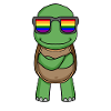 Arc-en-ciel - Tortue à lunettes