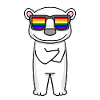 Regenbogen - Eisbär mit Brille