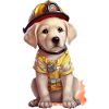 Firefighter cute labrador