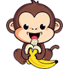 süßer Affe frisst eine Banane