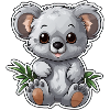 Süßer Koala mit Eukalyptus-Blättern