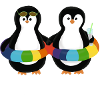 Pinguine im Schwimmring