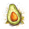Avocado Comic Cartoon Style