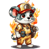 Firefighter cute pet, animals