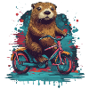 Otter auf Fahrrad