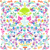 Vibrant animal and plant patterns. Otomi