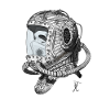 Old Space Helmet monochromatic