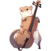 Cute mongoose playing cello