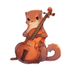 Cute mongoose playing cello