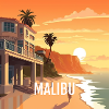 Malibu at sunset