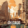 Chicago at sunset