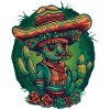 Crazy Cactus Figurine Western