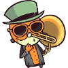 Trombone in comic style