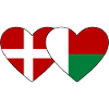 Denmark Madagascar Heart Flag