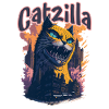 Catzilla Unleashed Funny Cartoon-Style Feline