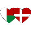 Madagascar Denmark Heart Flag